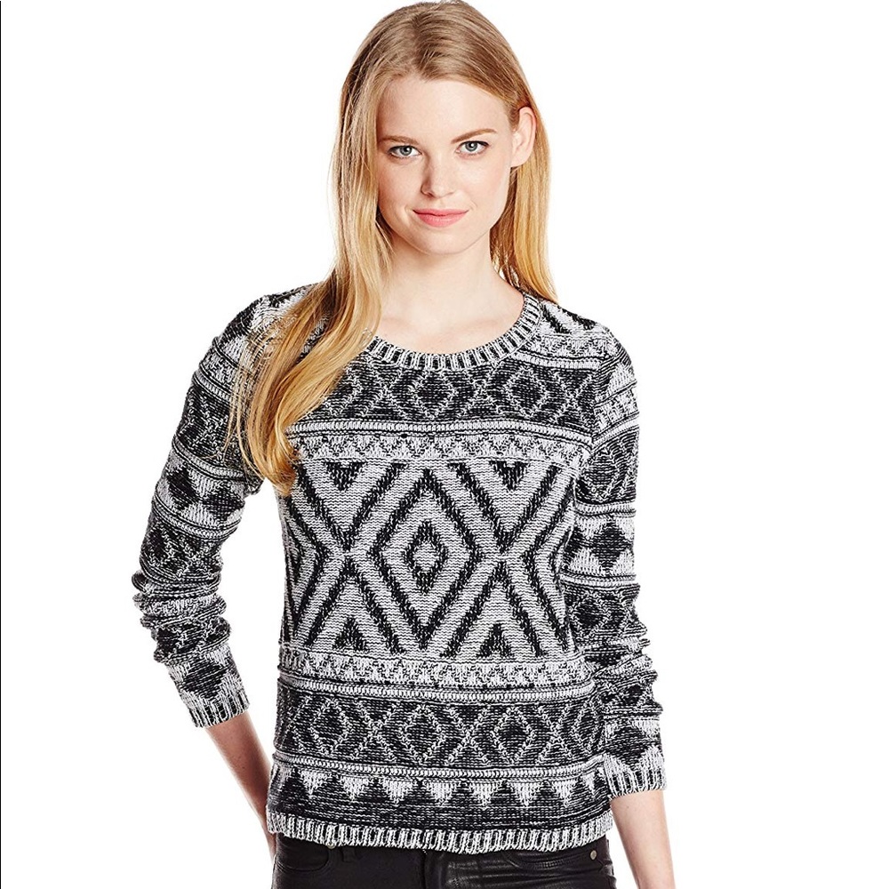 Lucky Brand Jacquard Pullover Sweater Size L